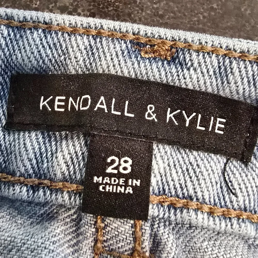 Kendall & Kylie Light Wash Denim Roll Cuff Shorts